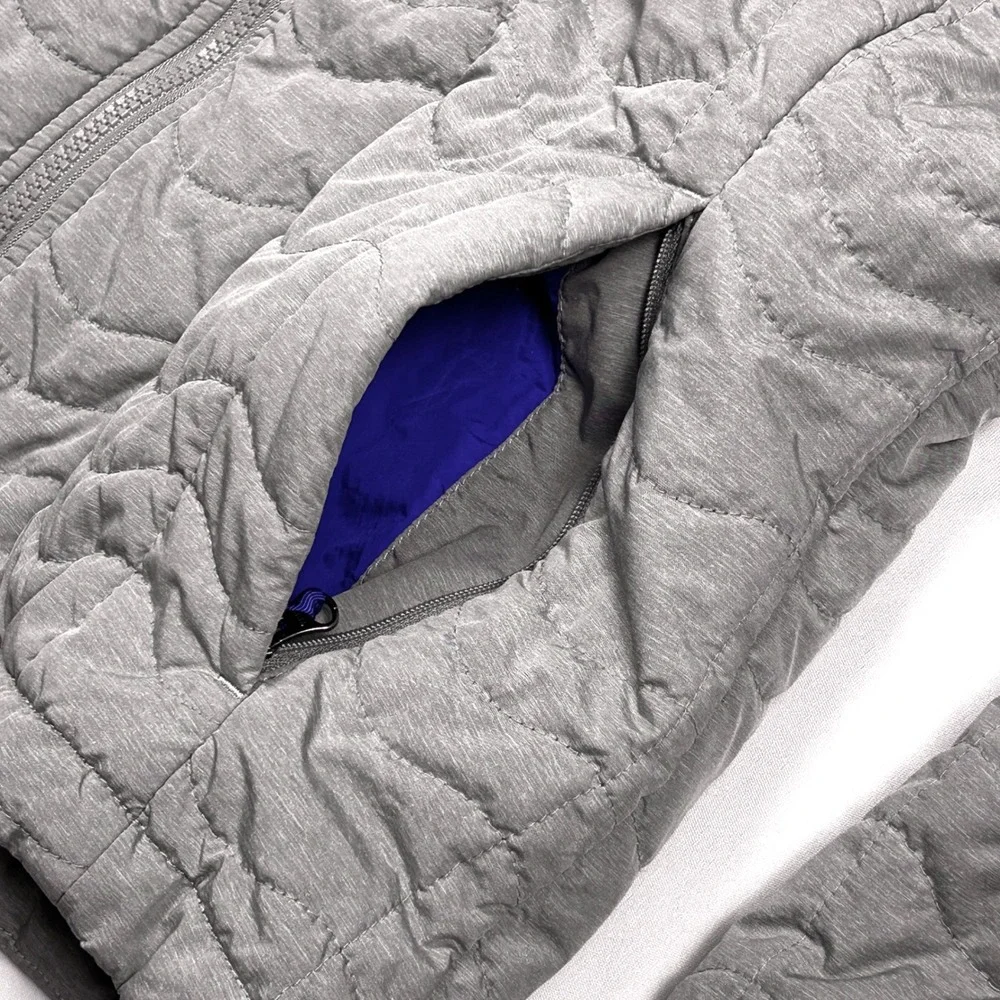 The North Face Thermoball Jacket Womens Large Gray Quilted Puffer Gorpcore